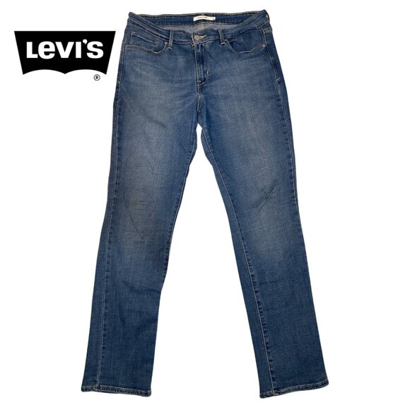 Levi's Women's Blue Mid Rise Skinny Jeans Size 12 - Picture 1 of 7